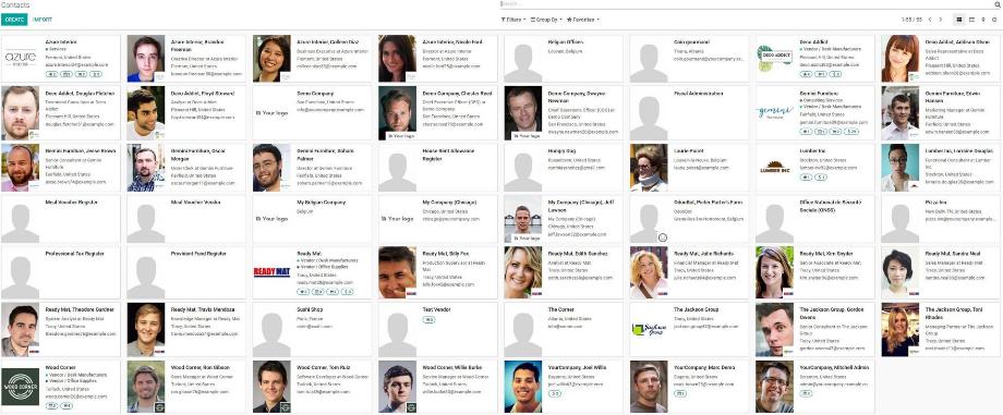 The central and clear administration of all company contacts takes place in Odoo.