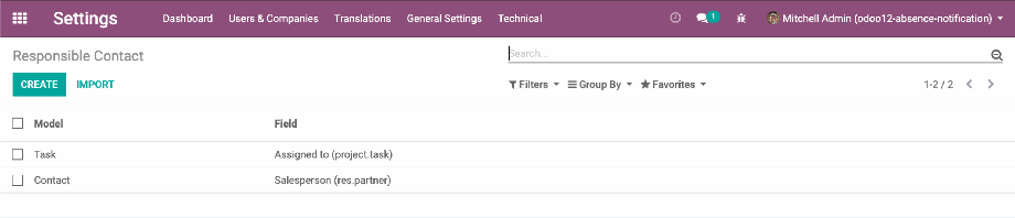 Here, we define the object owner for the respective objects in Odoo.