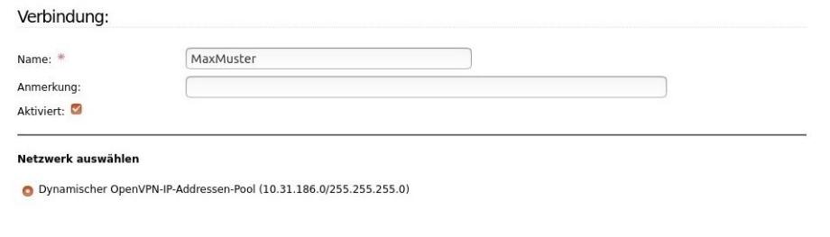 The configuration of OpenVPN.