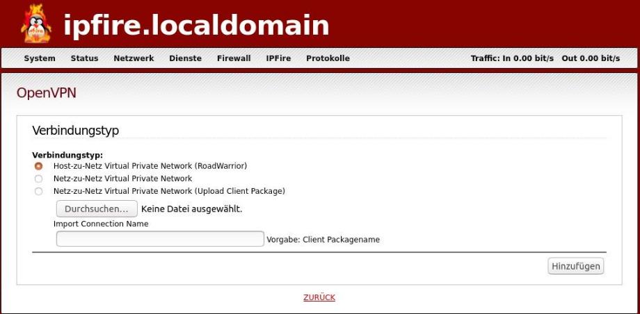 The configuration of OpenVPN.