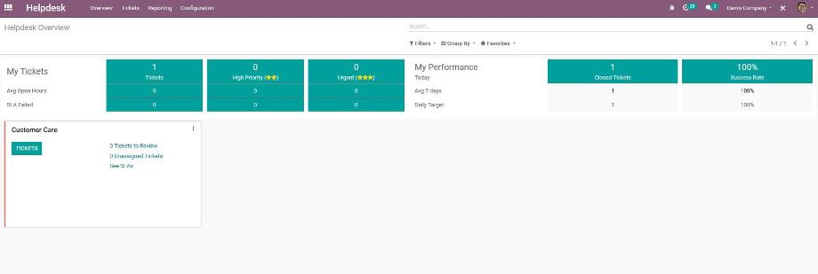 In addition to ticket handling, the Helpdesk module focuses in particular on customer communication and customer satisfaction.