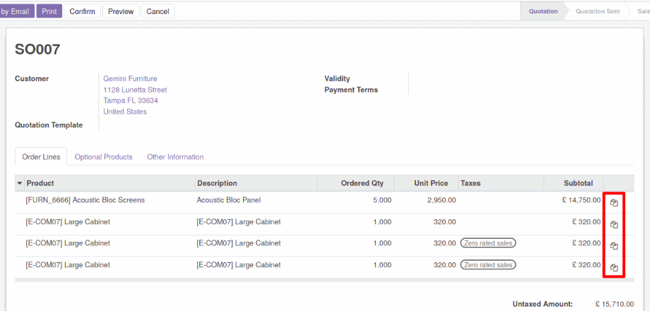 Module: Duplicate Sales Order Lines.