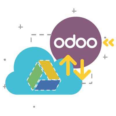 With the third party app, data is made available in Odoo and Google Drive via synchronization.