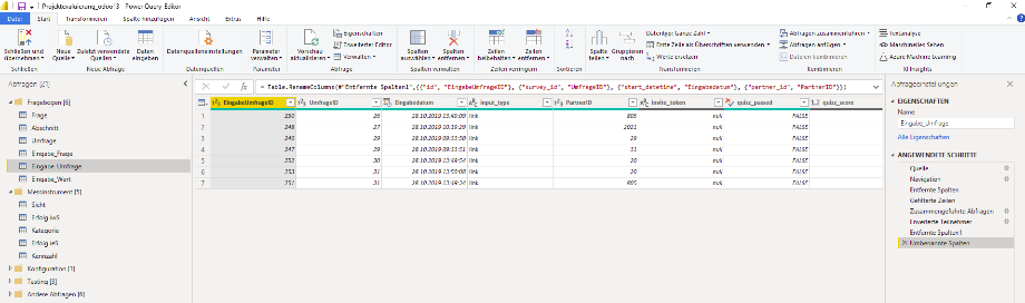 Anbindung von Tabellen aus Odoo via Query View.