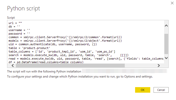 Exemplarisches Python-Skript zur Anbindung der Produktvarianten.