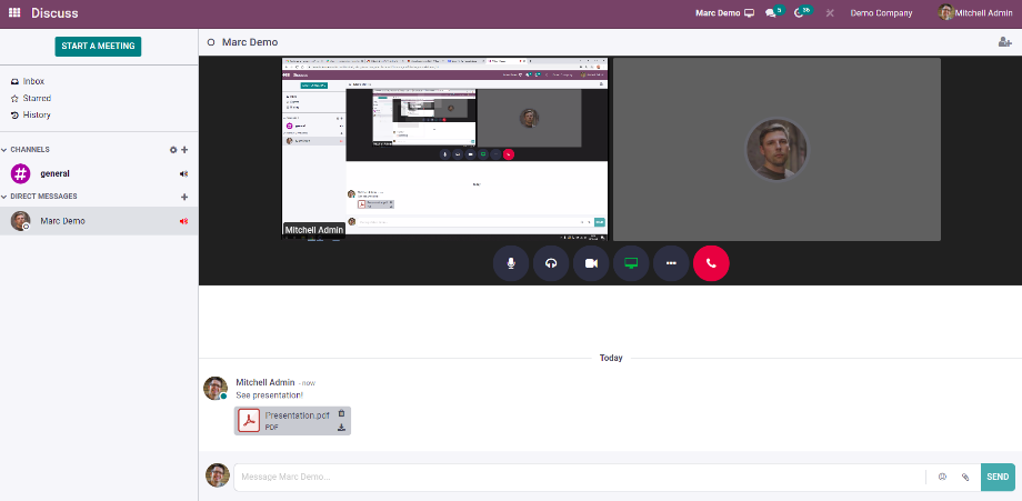 Voice and video calls in Odoo.