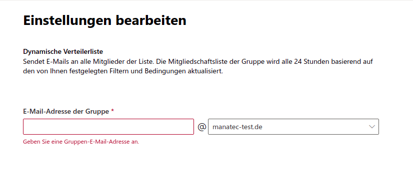 Die E-Mail-Adresse der Gruppe.