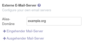 The specification of the alias domain.