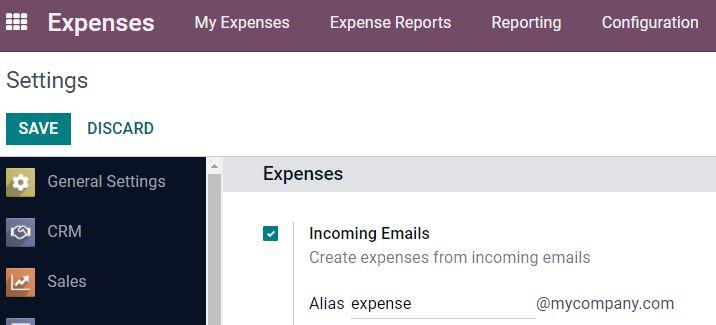 E-mail alias for expenses.