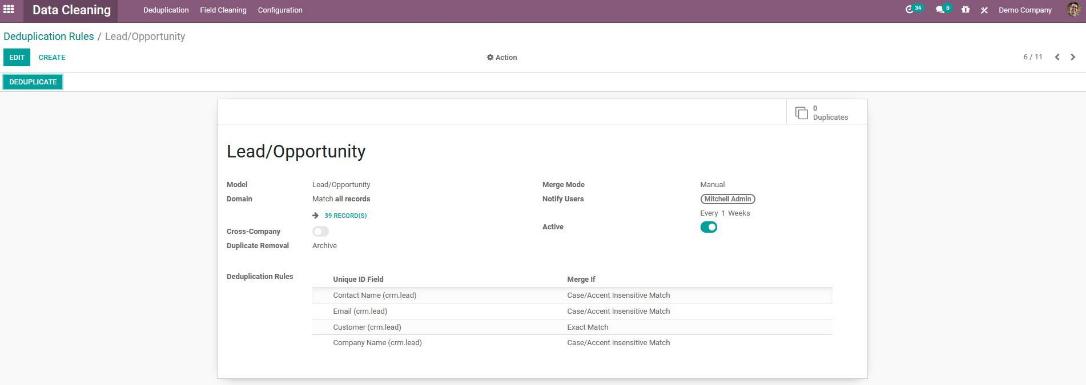 Odoo Data Cleaning