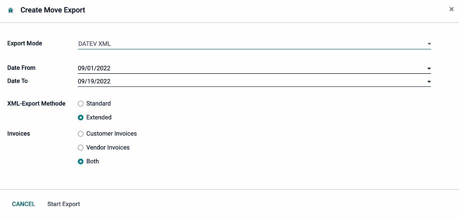 DATEV XML Export. DATEV XML Export.
