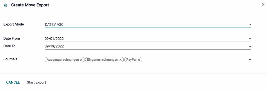 DATEV ASCII Export inklusive aller Journale. DATEV ASCII Export inklusive aller Journale.