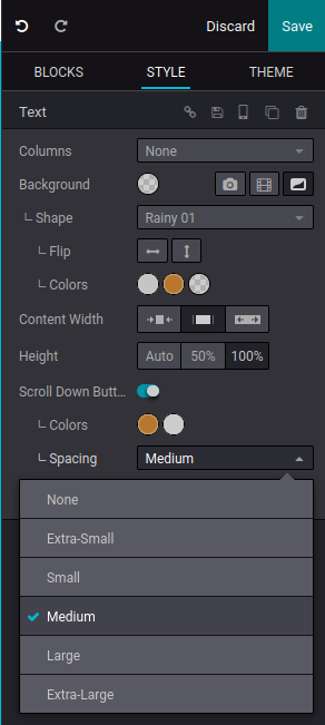 Snippet height settings.