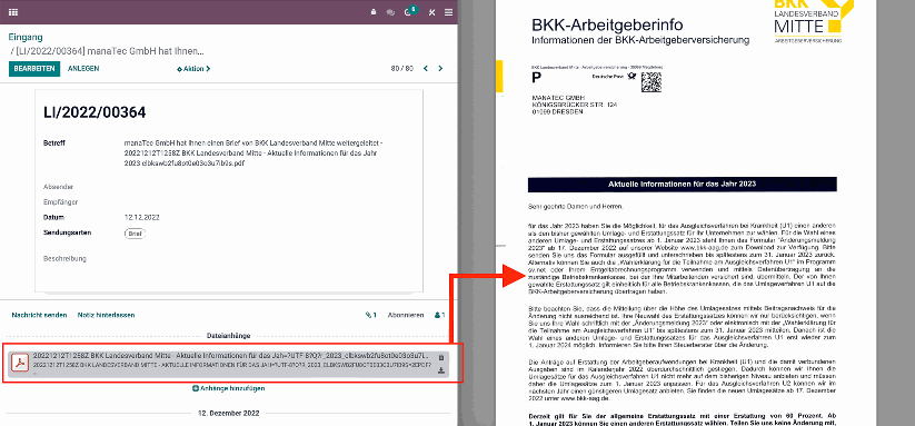 Digitization of letters in PDF format