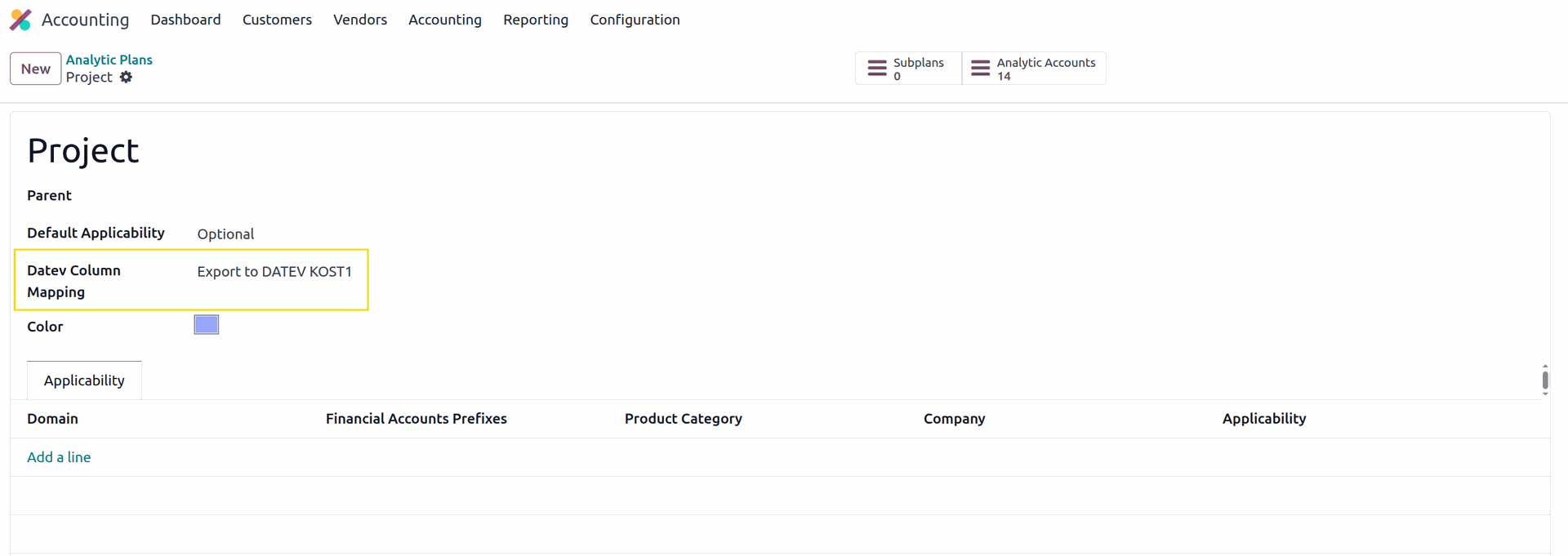 Odoo DATEV AddOn Screenshot 3