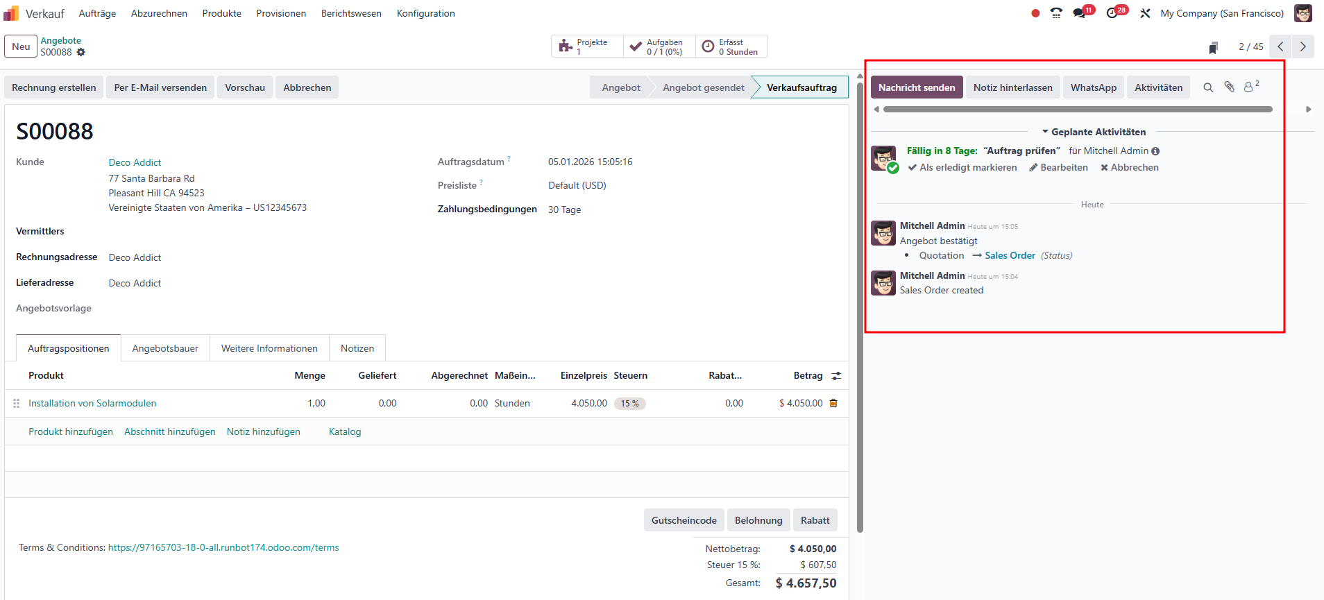 Chatter in Odoo