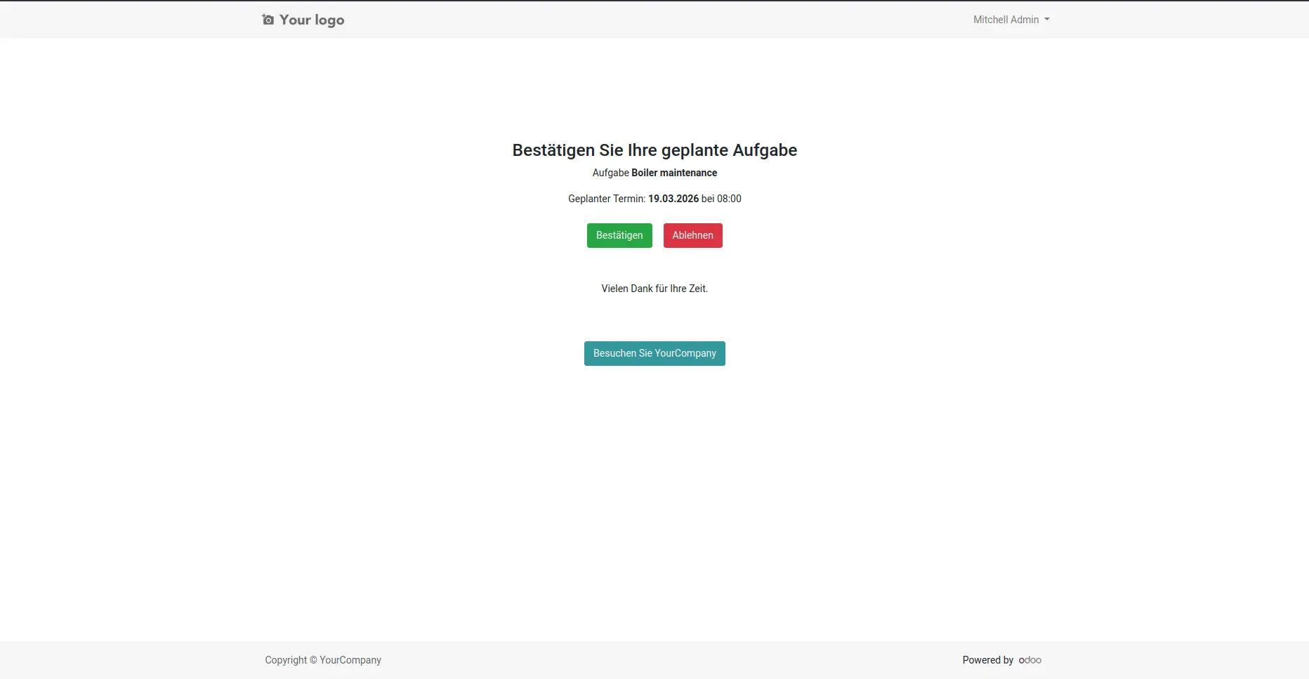 manaFSM Koordination Terminbestätigung Website