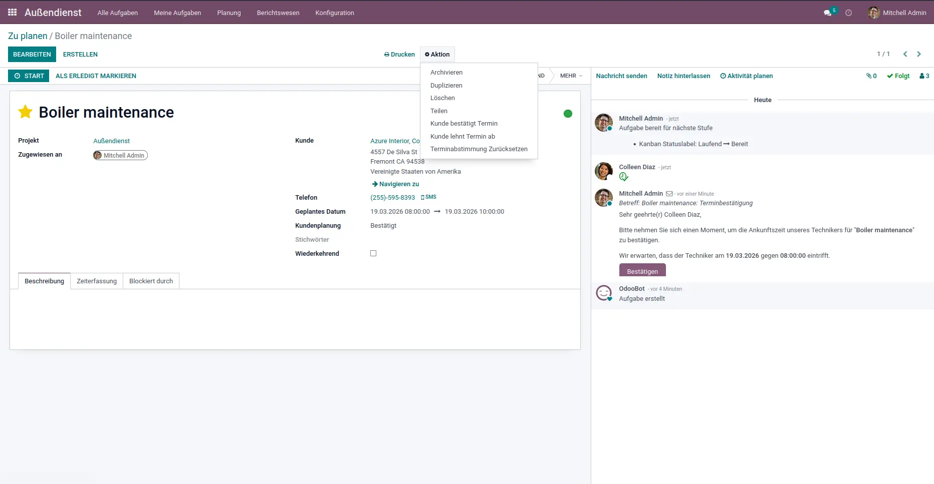 manaFSM Koordination Terminbestätigung Backend