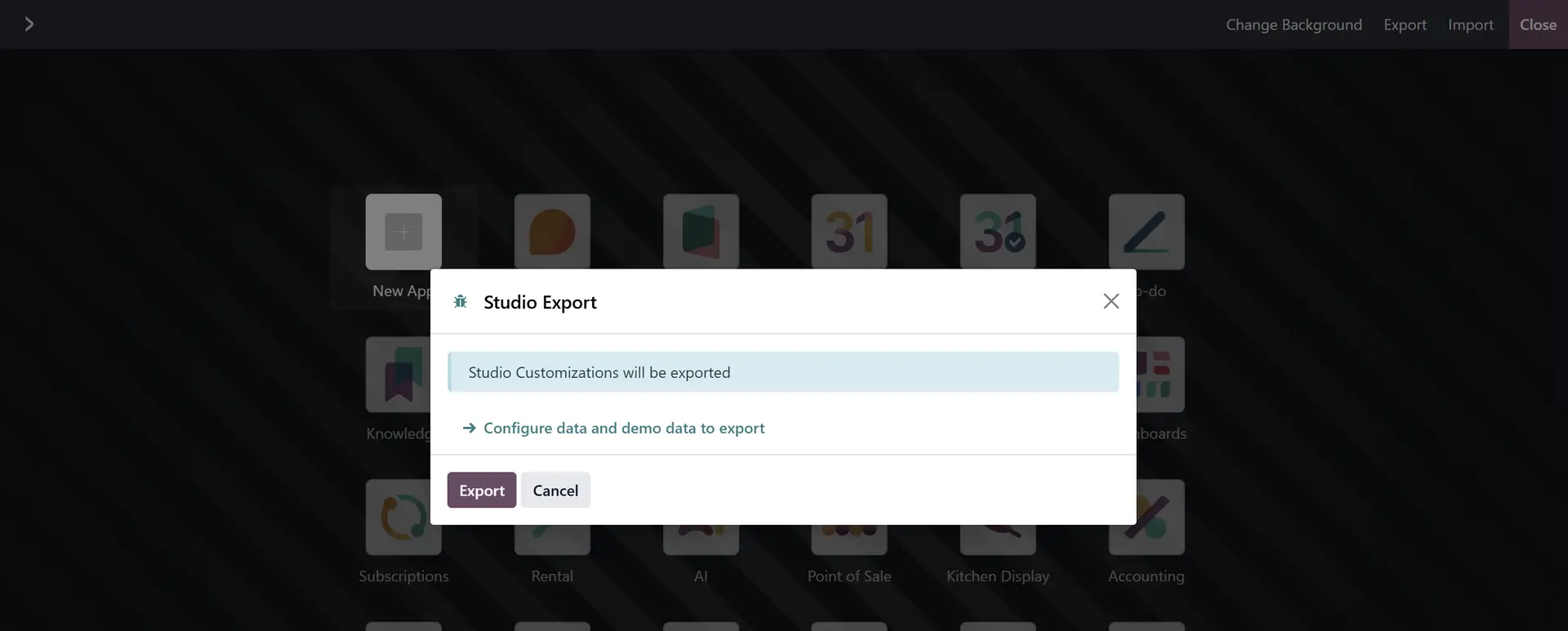 Odoo Studio Export