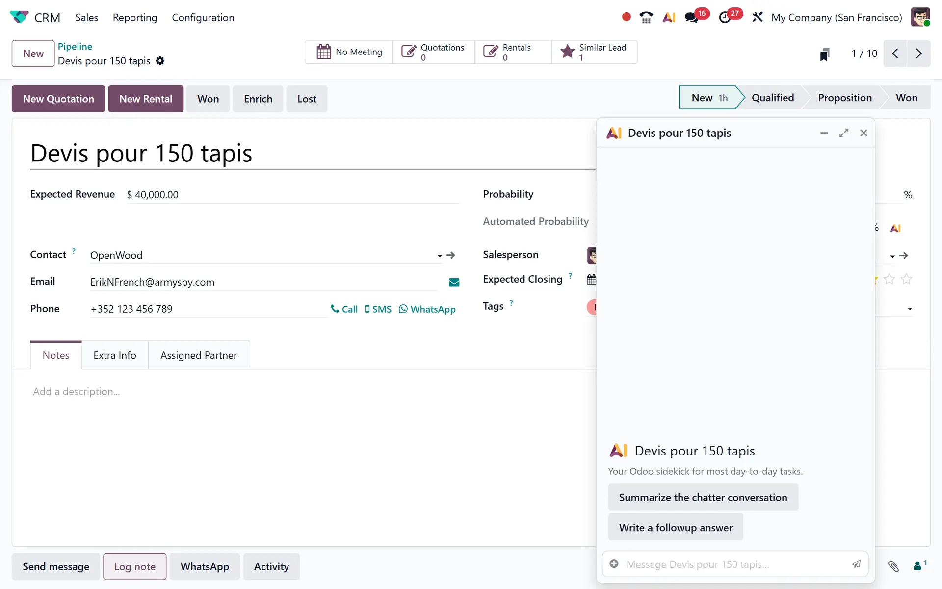 Odoo Software-Agentic AI_KI direkt in den Anwendungen