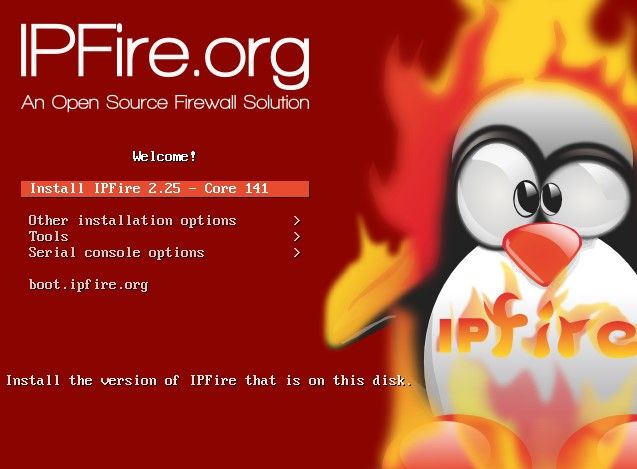 Die Installation von IPFire Die Installation von IPFire