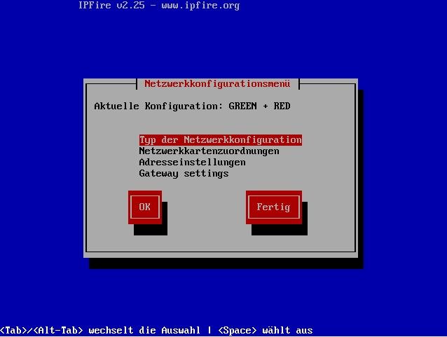 Das Setup von IPFire Das Setup von IPFire