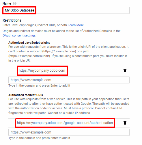 Konfiguration der Analytics API in der Google API Console. Konfiguration der Analytics API in der Google API Console.