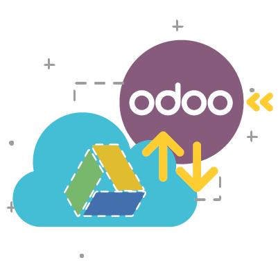 Mit der Third Party App werden die Daten mittels Synchronisation in Odoo und Google Drive bereitgestellt Mit der Third Party App werden die Daten mittels Synchronisation in Odoo und Google Drive bereitgestellt